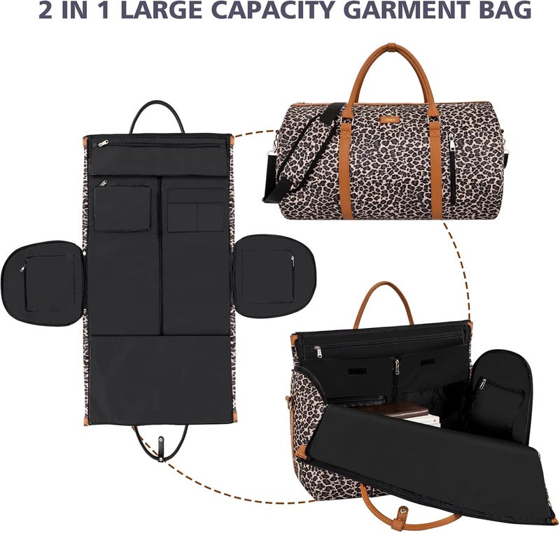 TIBES Garment Bag for Travel Convertible Carry On Garment Bag Large Travel Duffel Bags for Women 2 in 1 Hanging Suitcase Suit Travel Bags for Women & Men 3pcs Set - Image 2